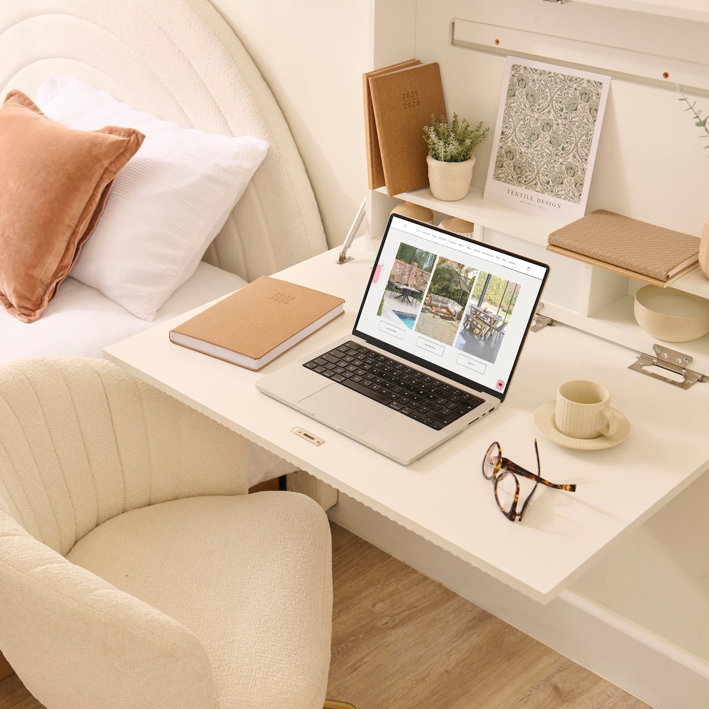 Linden Folding Desk - Snow White
