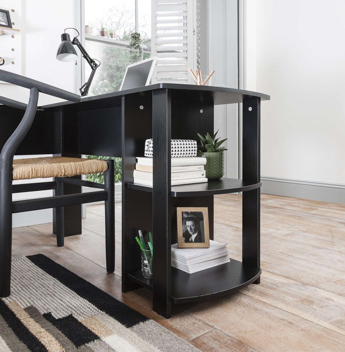 Essie L Shaped Desk in Black