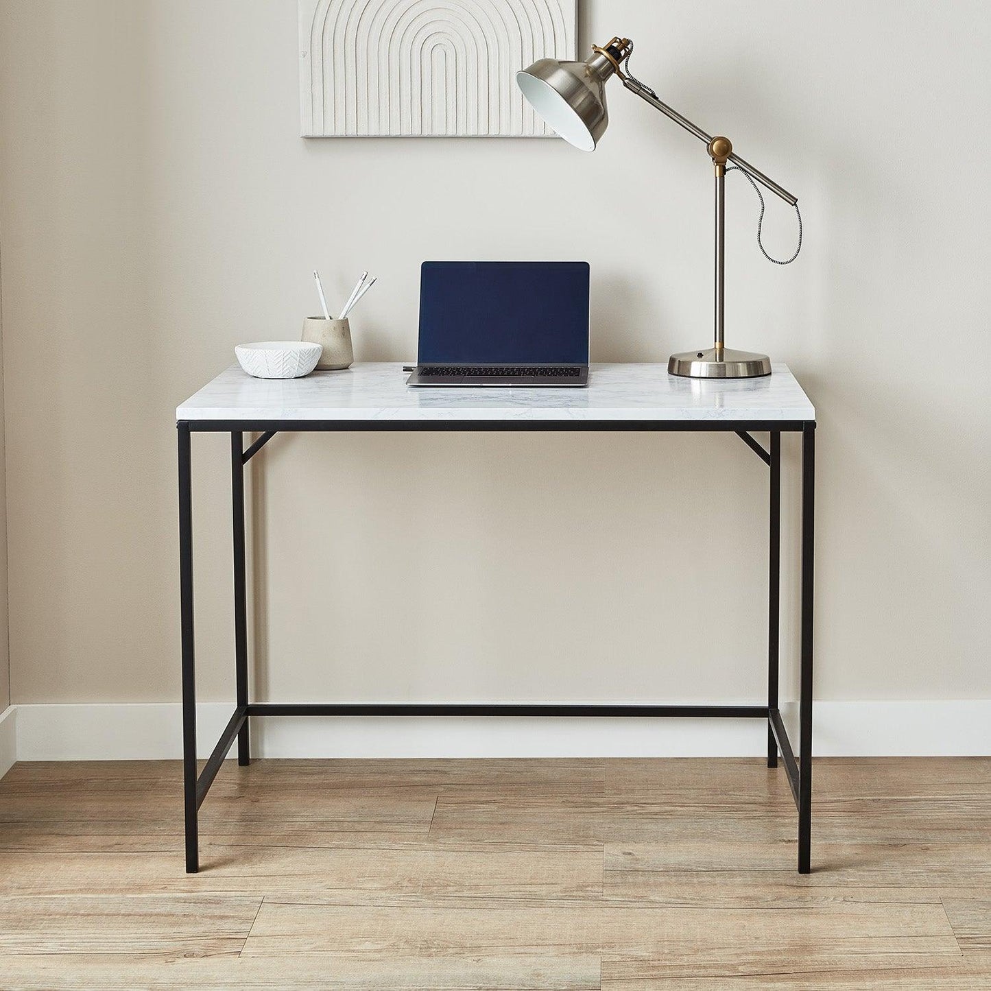 Jay Marble Effect Desk - Black