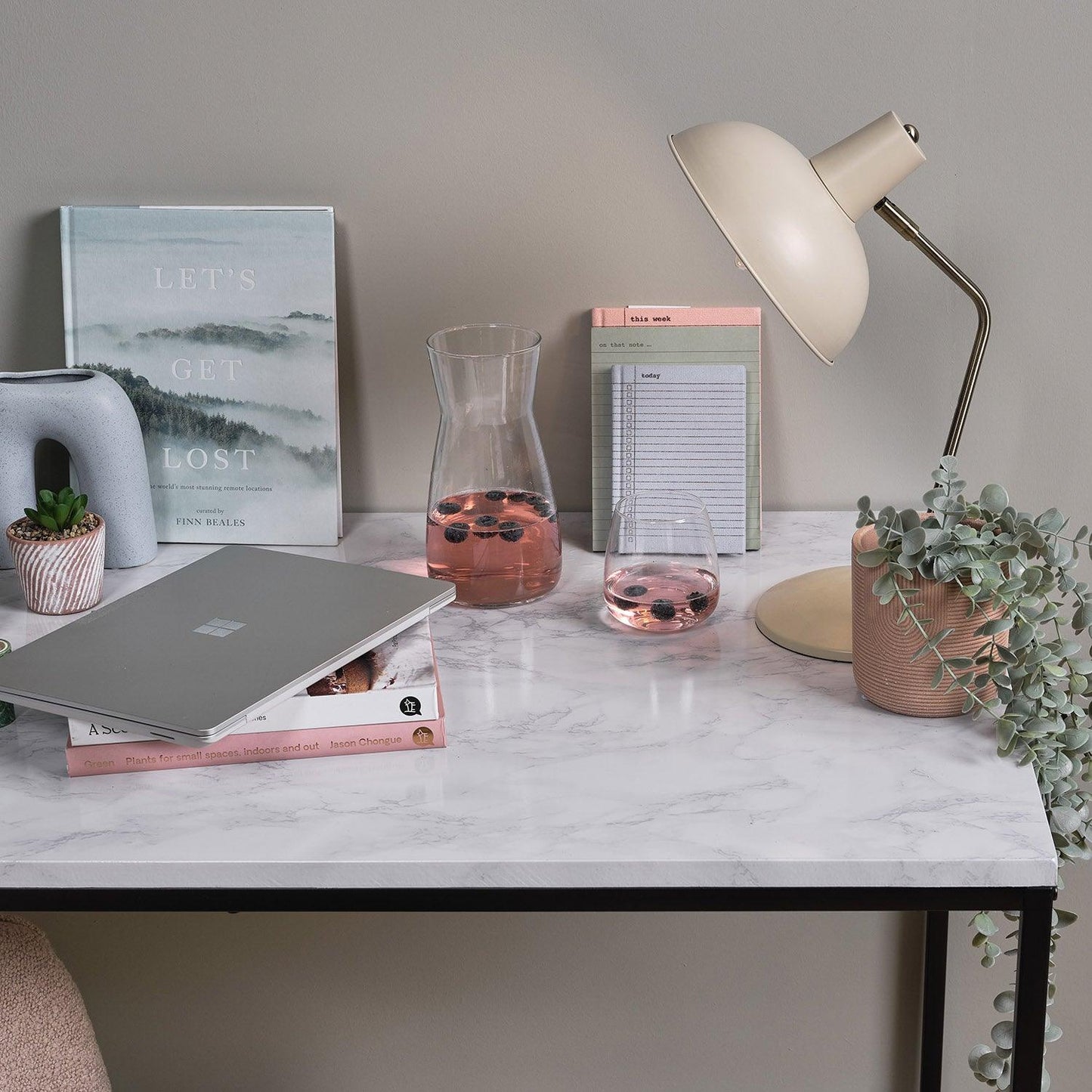 Jay Marble Effect Desk - Black