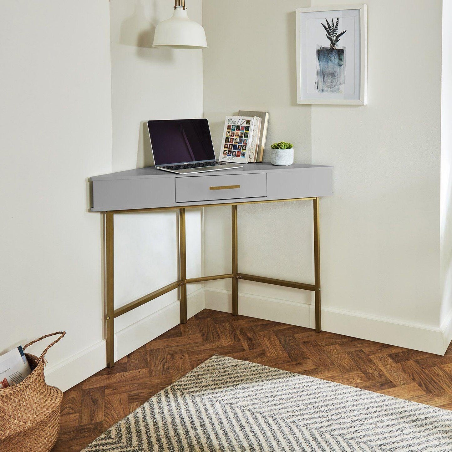 Marie Corner Desk - Grey