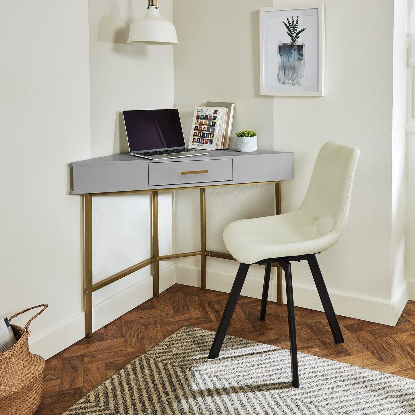 Marie Corner Desk - Grey