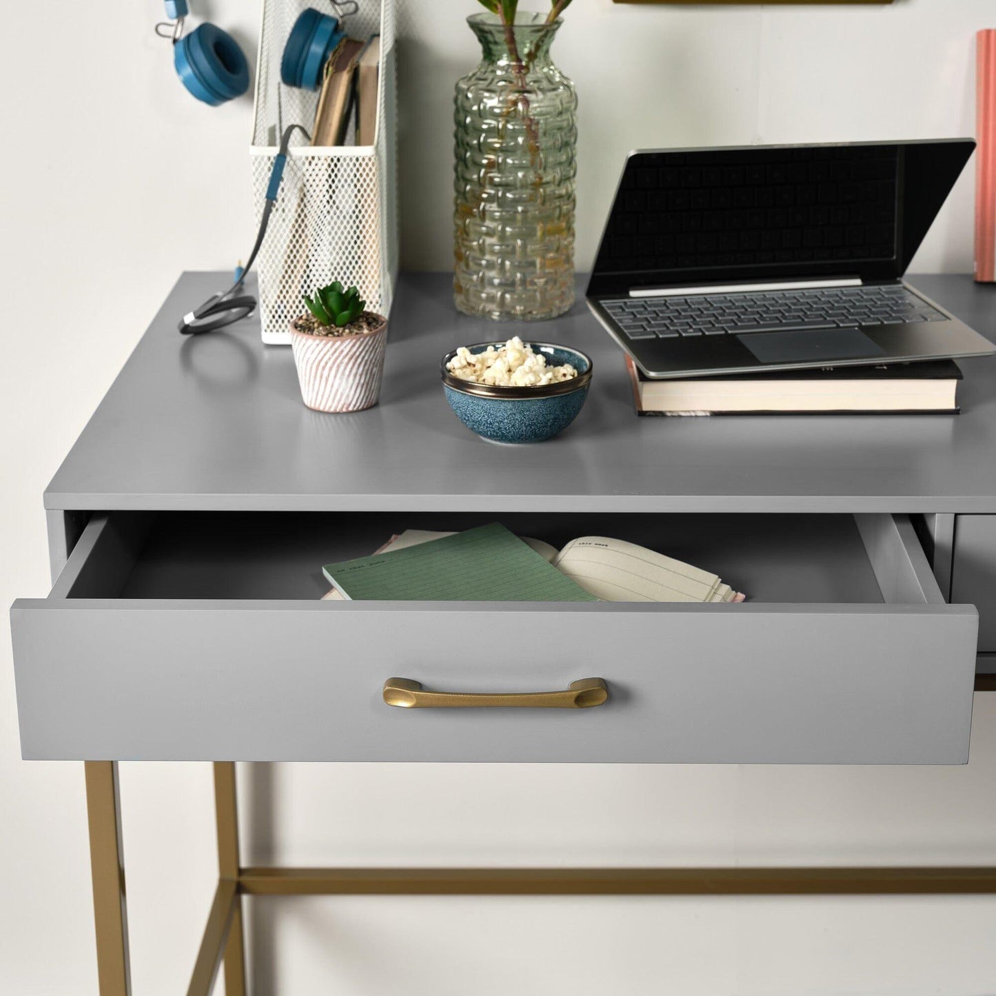 Marie Grey Dressing Table with Drawers