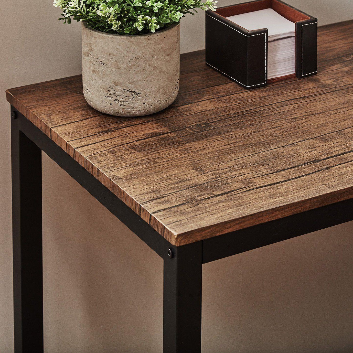 Sheffield Corner Desk - Black/Natural & Sheffield Chair - Brown